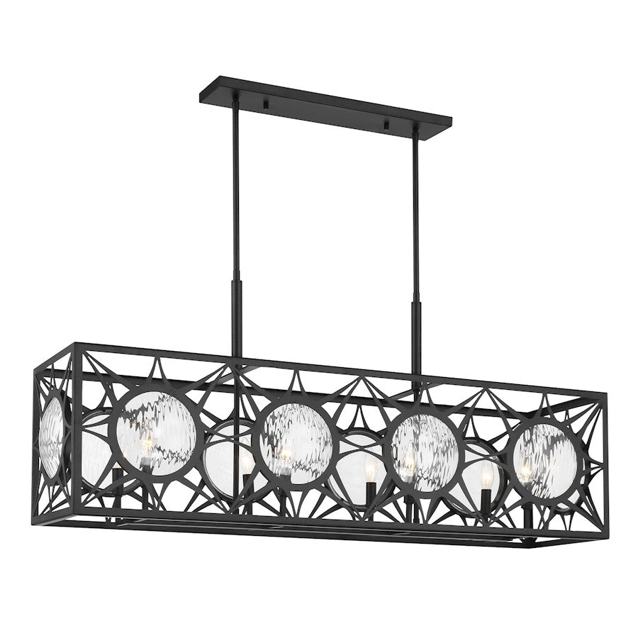 Savoy House Balfour 8 Light Linear Chandelier, Matte Black