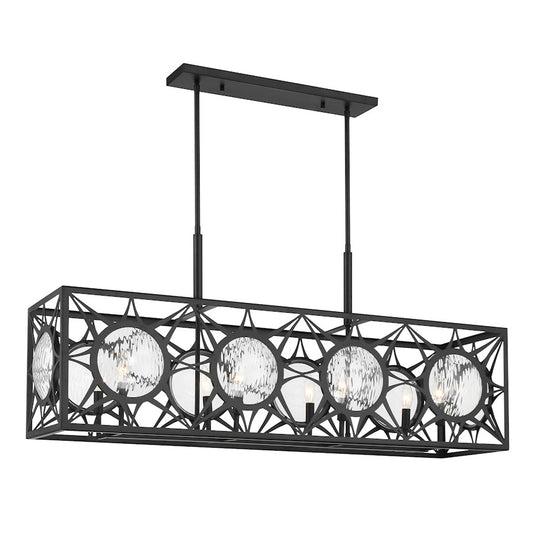 Savoy House Balfour 8 Light Linear Chandelier, Matte Black