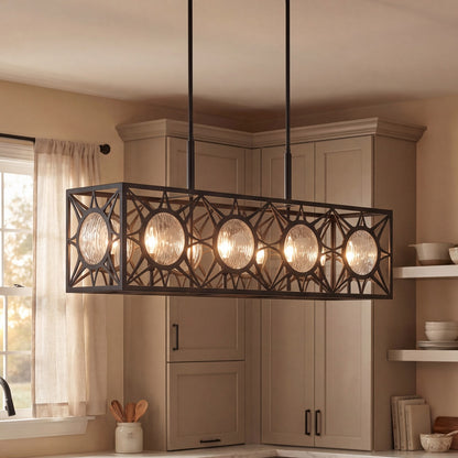 Savoy House Balfour 8 Light Linear Chandelier, Matte Black