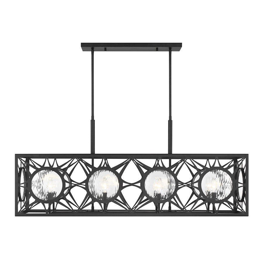 Savoy House Balfour 8 Light Linear Chandelier, Matte Black