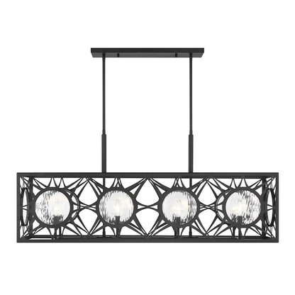 Savoy House Balfour 8 Light Linear Chandelier, Matte Black
