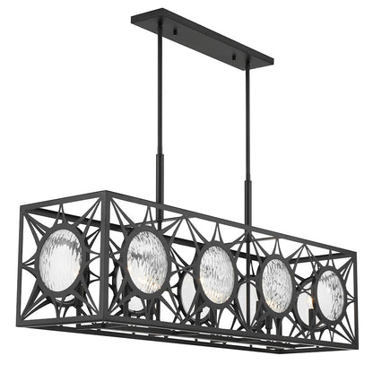 Savoy House Balfour 8 Light Linear Chandelier, Matte Black