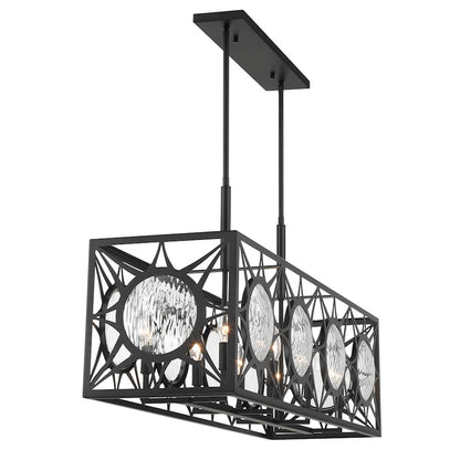 Savoy House Balfour 8 Light Linear Chandelier, Matte Black