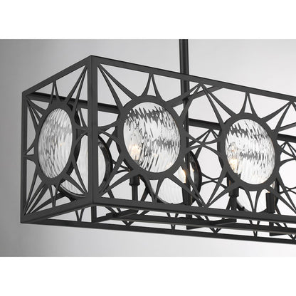 Savoy House Balfour 8 Light Linear Chandelier, Matte Black