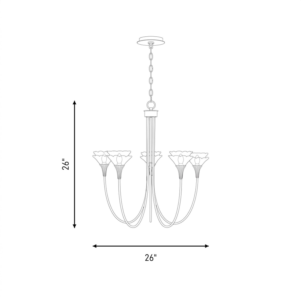 Savoy House Florena 5 Lt Chandelier, White, Noble Brass