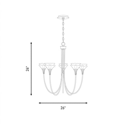 Savoy House Florena 5 Lt Chandelier, White, Noble Brass