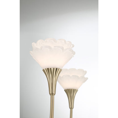 Savoy House Florena 5 Lt Chandelier, White, Noble Brass