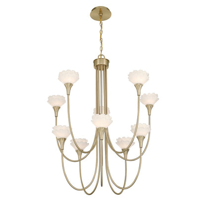 Savoy House Florena 10 Lt Chandelier, White, Noble Brass