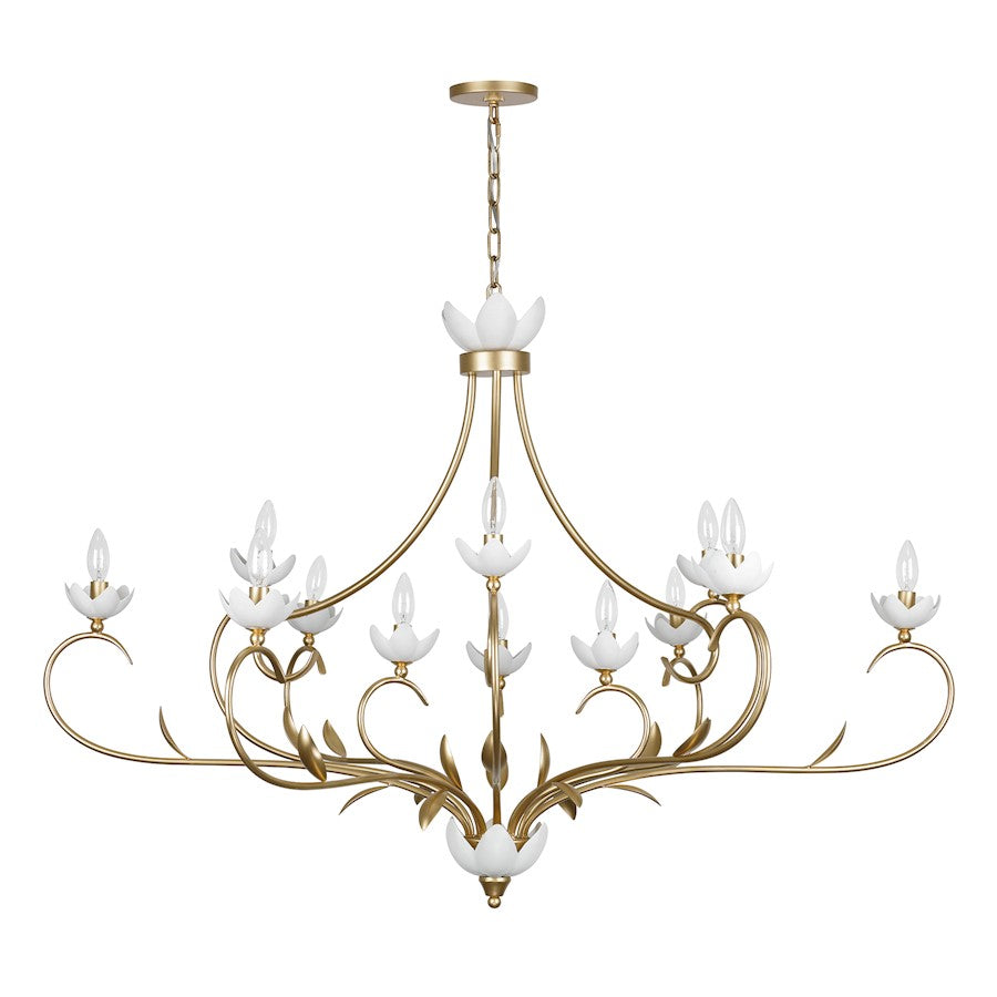12 Light Chandelier, French Gold