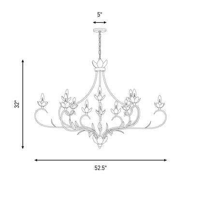 12 Light Chandelier, French Gold