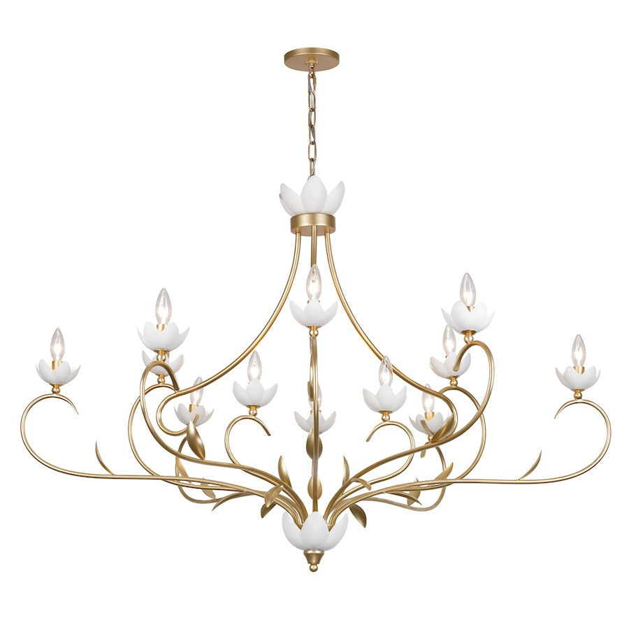 12 Light Chandelier, French Gold