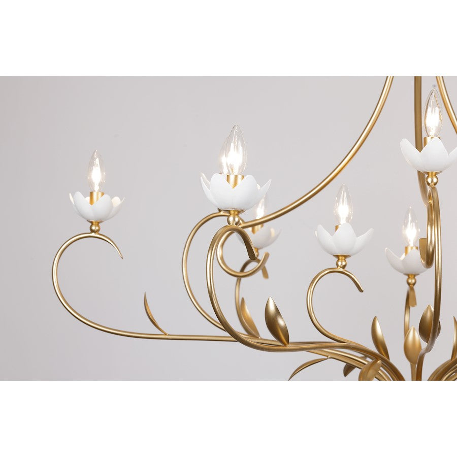 12 Light Chandelier, French Gold