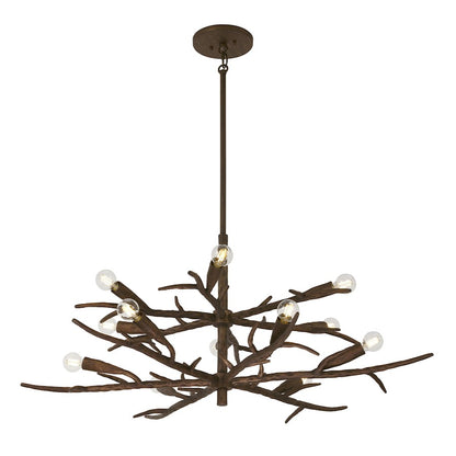 Savoy House Palisades 12 Light Chandelier, Bark - 1-5398-12-105
