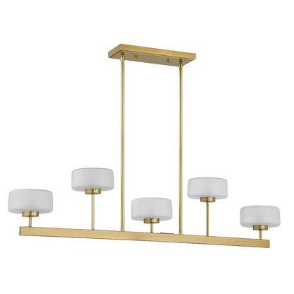 5-Light LED Linear Chandelier, Warm Brass