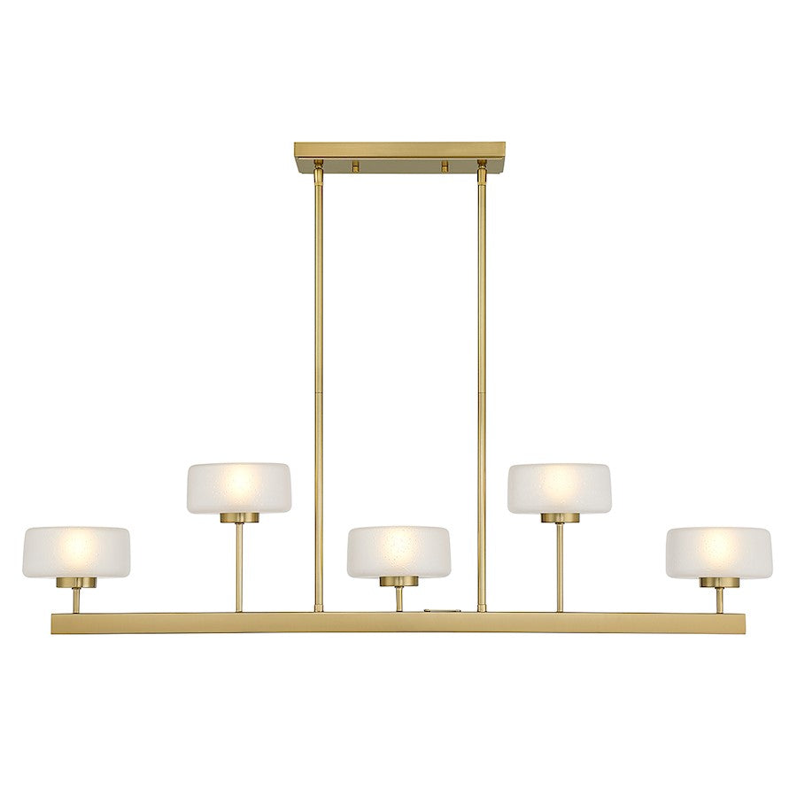 5-Light LED Linear Chandelier, Warm Brass