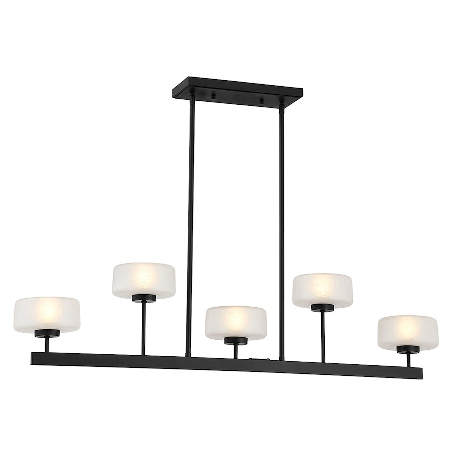 Savoy House Falster 5-Light LED Linear Chandelier, Matte Black - 1-5407-5-89