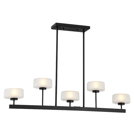 Savoy House Falster 5-Light LED Linear Chandelier, Matte Black - 1-5407-5-89