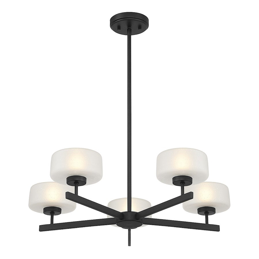 5-Light LED Chandelier, Matte Black