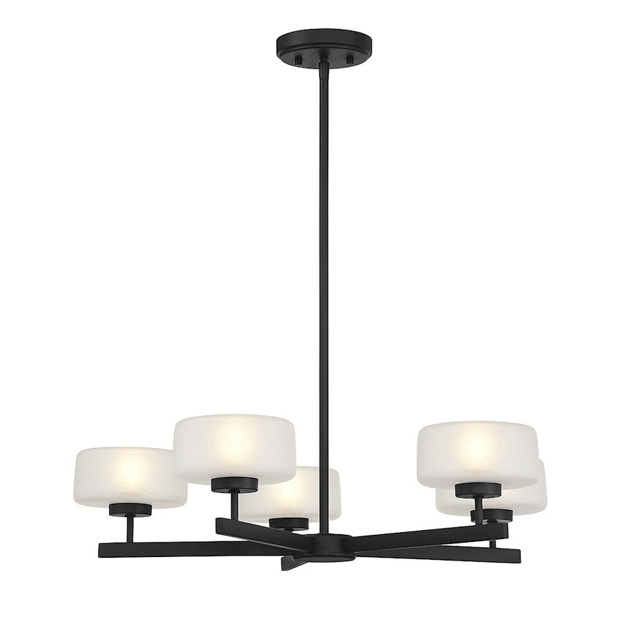 5-Light LED Chandelier, Matte Black