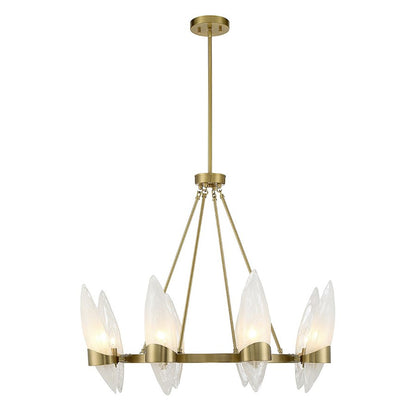 6 Light Chandelier, Warm Brass