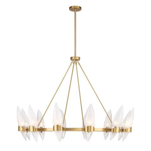 Savoy House Nouvel 12-Light Chandelier, Warm Brass - 1-5504-12-322