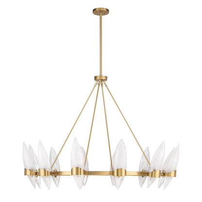 12 Light Chandelier, Warm Brass