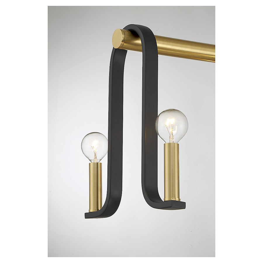 8 Light Linear Chandelier, Black