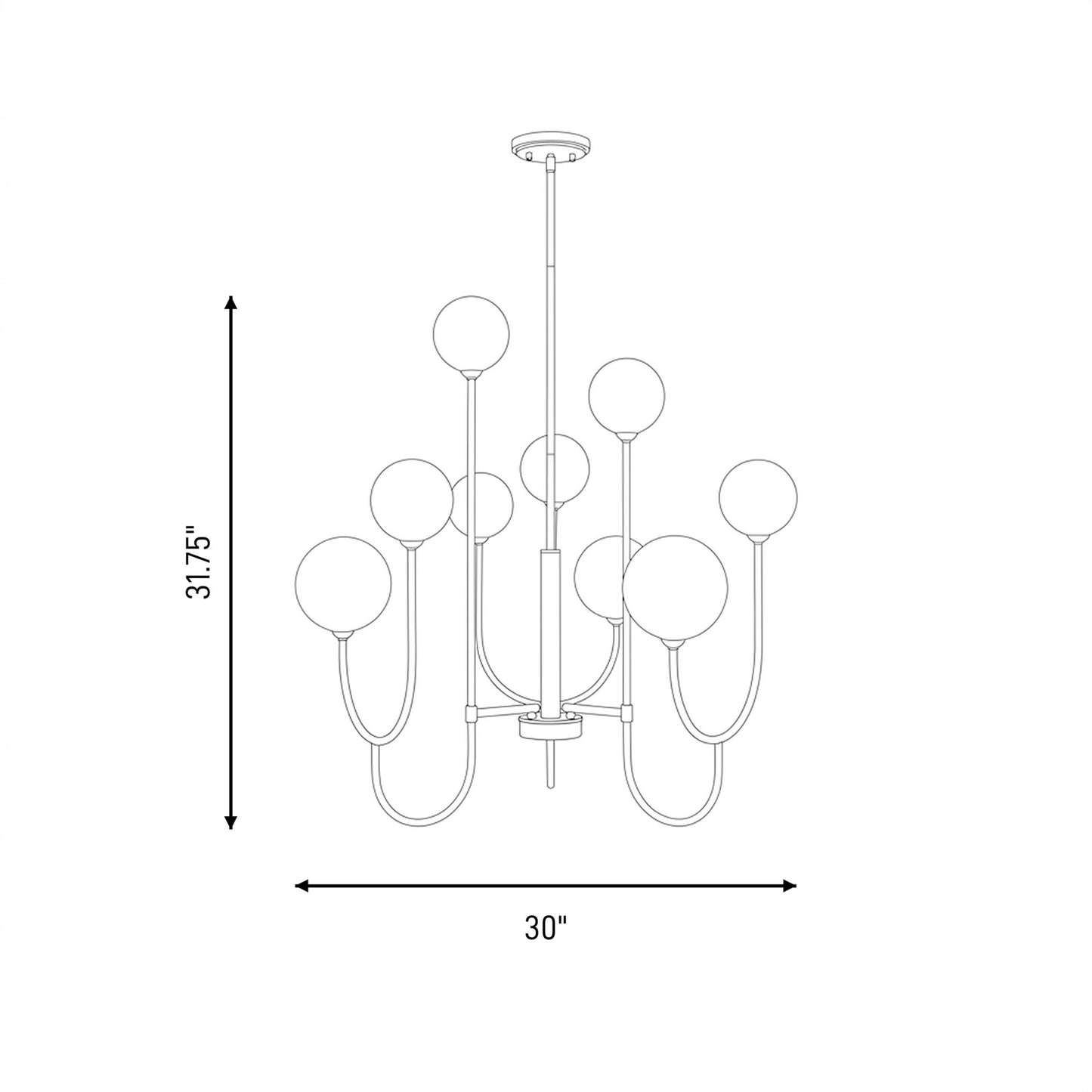 Savoy House Chester 9 Lt Chandelier, White Opal, Matte Black
