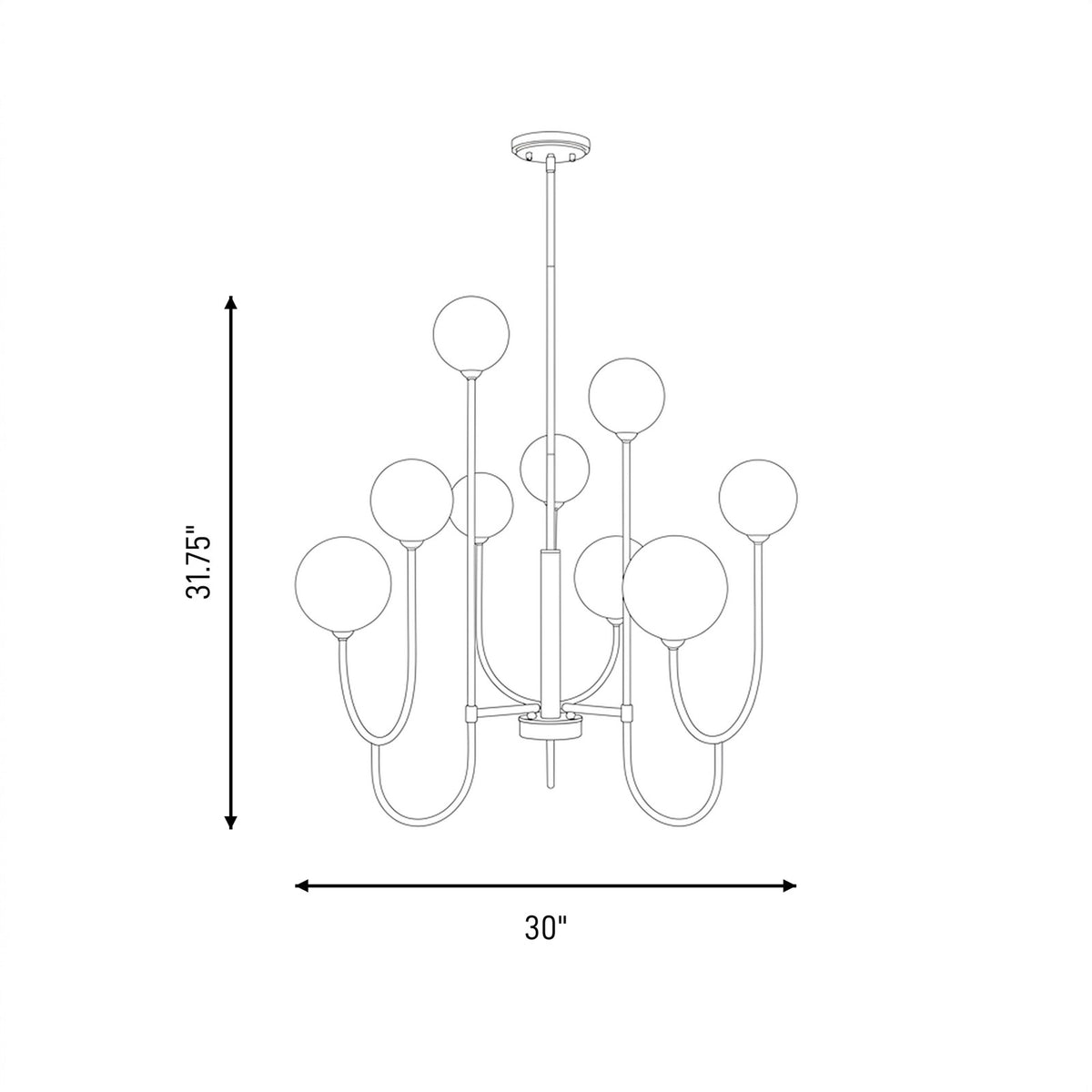 Savoy House Chester 9 Lt Chandelier, White Opal, Matte Black
