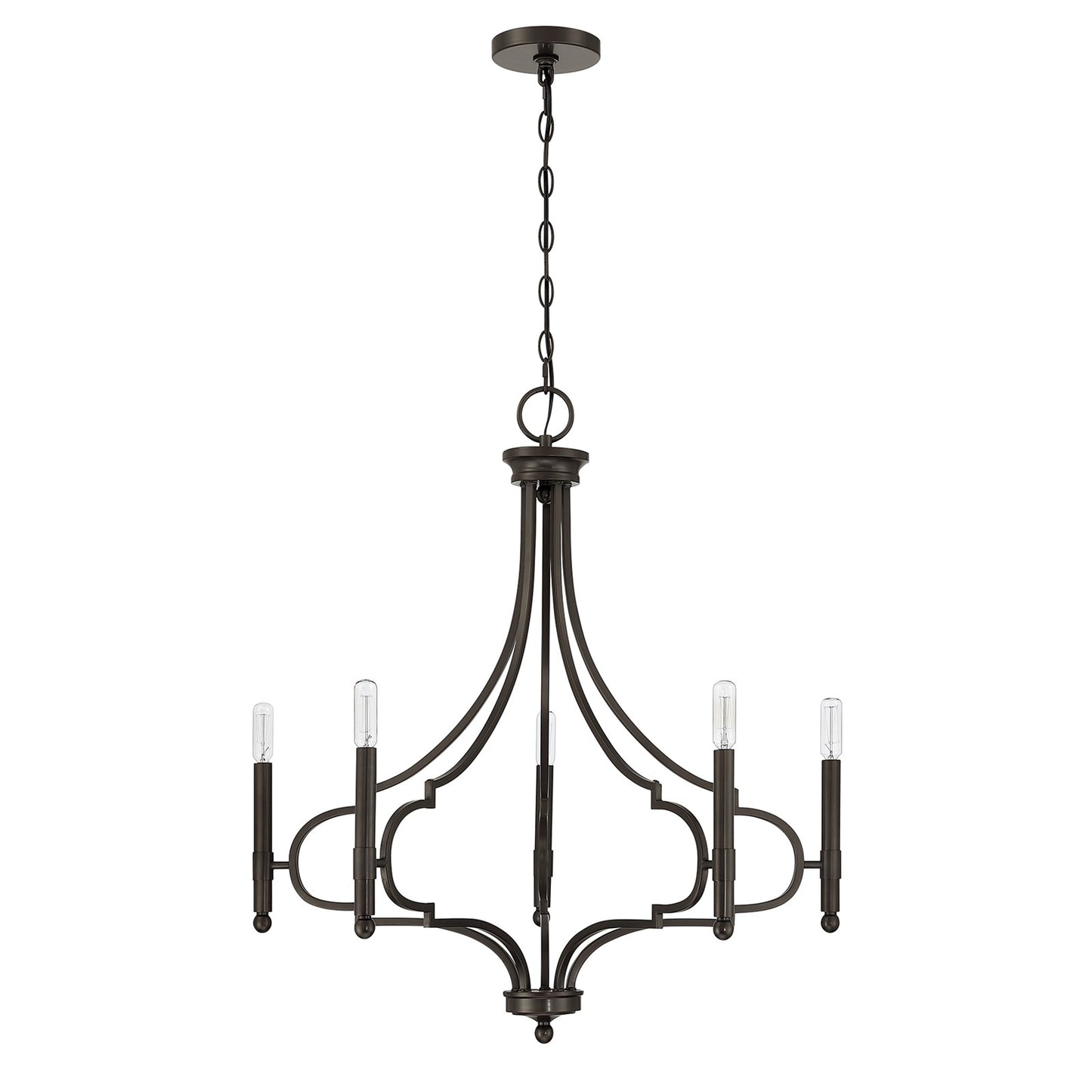 Savoy House Woodlawn 28in 5-Light Chandelier | Transitional Mediterranean Bronze Metal | Dining Room & Entryway | 28 x 28 x 29.88 in | Model 1-5999-5-15