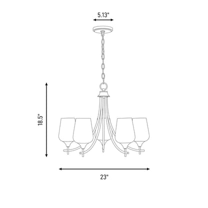 Savoy House Essentials Octave Lt Chandelier, Warm Brass