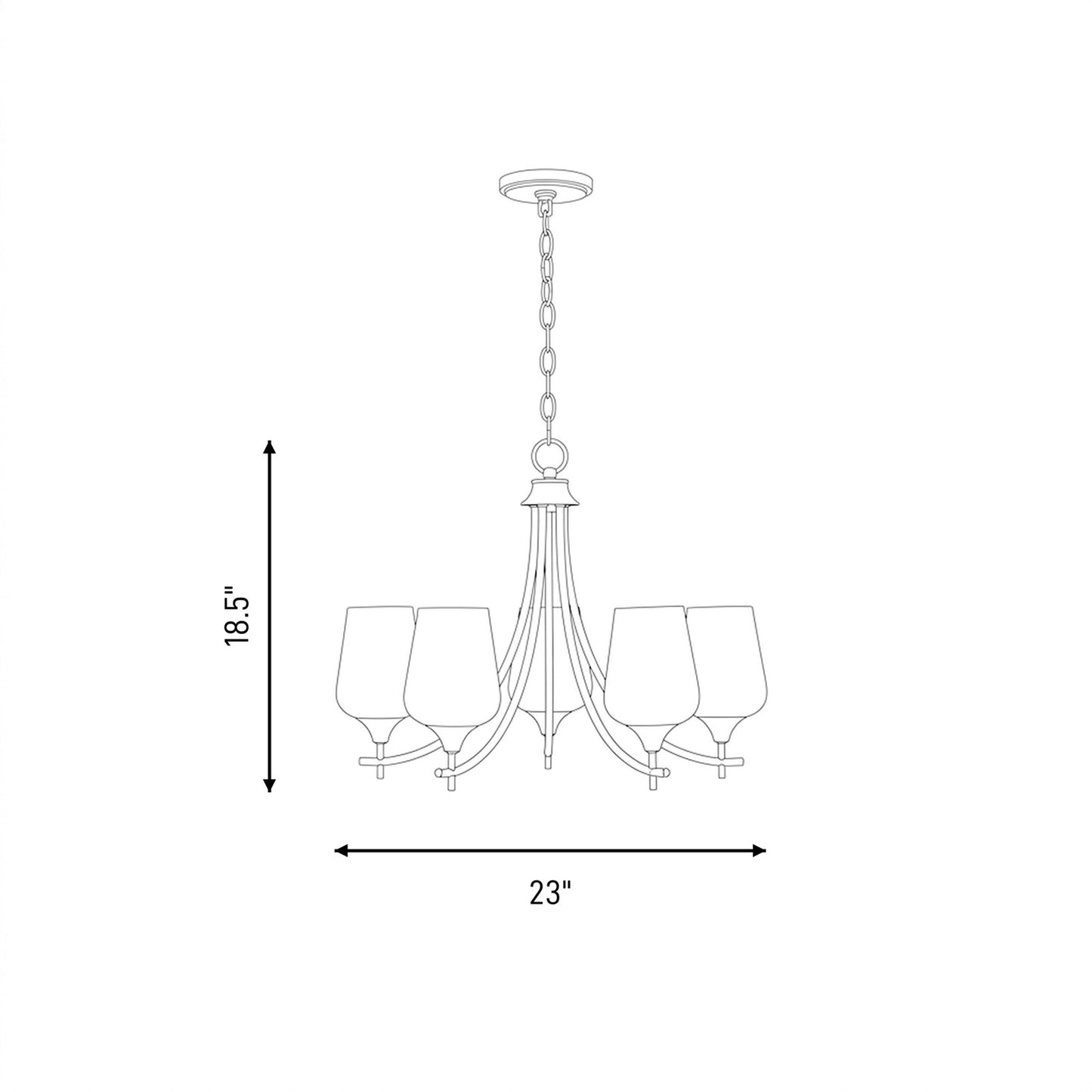 Savoy House Essentials Octave Lt Chandelier, Warm Brass