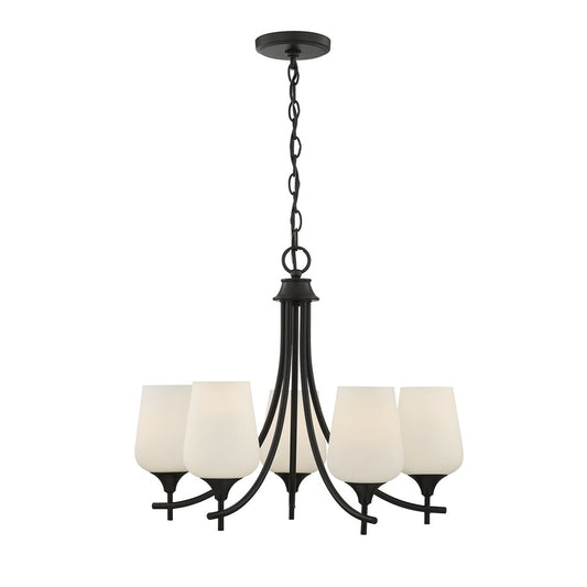 Savoy House Essentials Octave Lt Chandelier, White, Matte Black