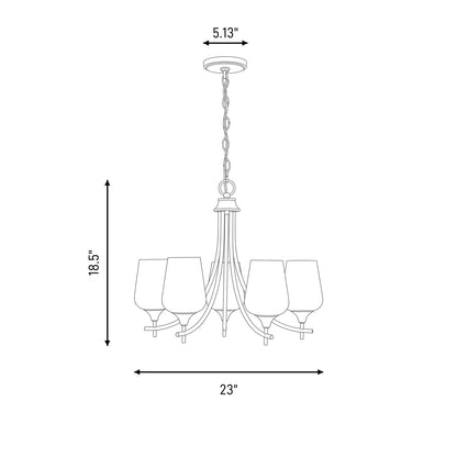 Savoy House Essentials Octave Lt Chandelier, White, Matte Black