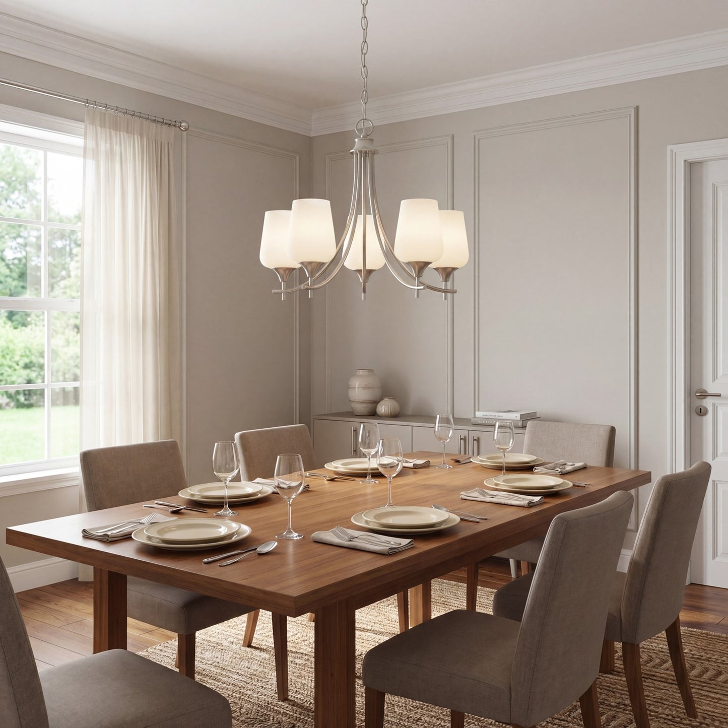 Savoy House Essentials Octave Lt Chandelier, Satin, Satin Nickel