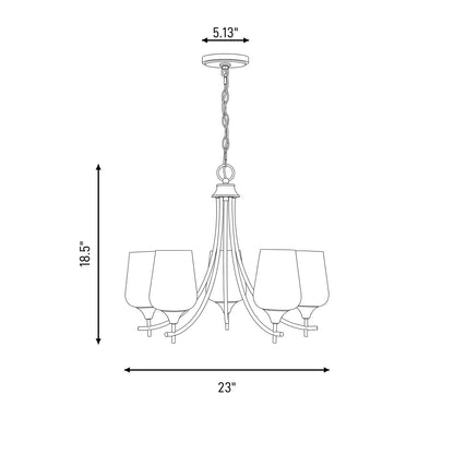 Savoy House Essentials Octave Lt Chandelier, Satin, Satin Nickel