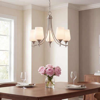 Savoy House Essentials Octave Lt Chandelier, Satin, Satin Nickel