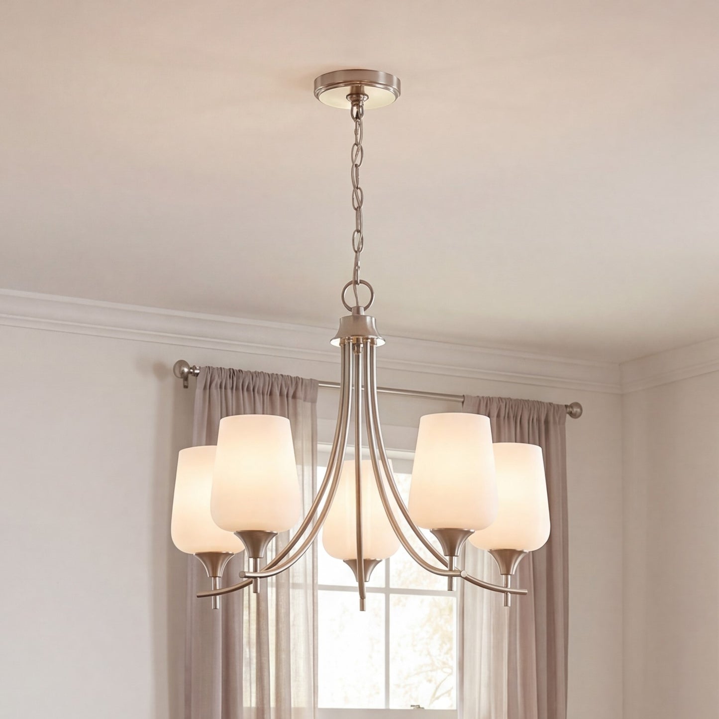 Savoy House Essentials Octave Lt Chandelier, Satin, Satin Nickel