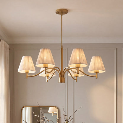 Savoy House Rosa 6 Lt Chandelier, White, Noble Brass