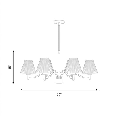 Savoy House Rosa 6 Lt Chandelier, White, Noble Brass