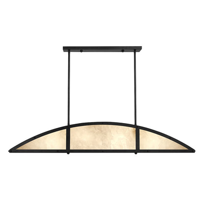 4-Light Linear Chandelier, Matte Black