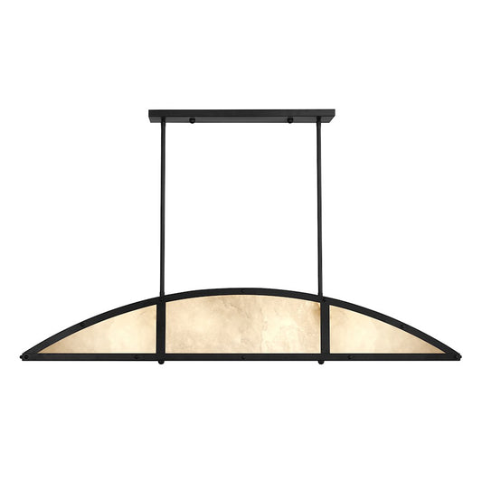 4-Light Linear Chandelier, Matte Black