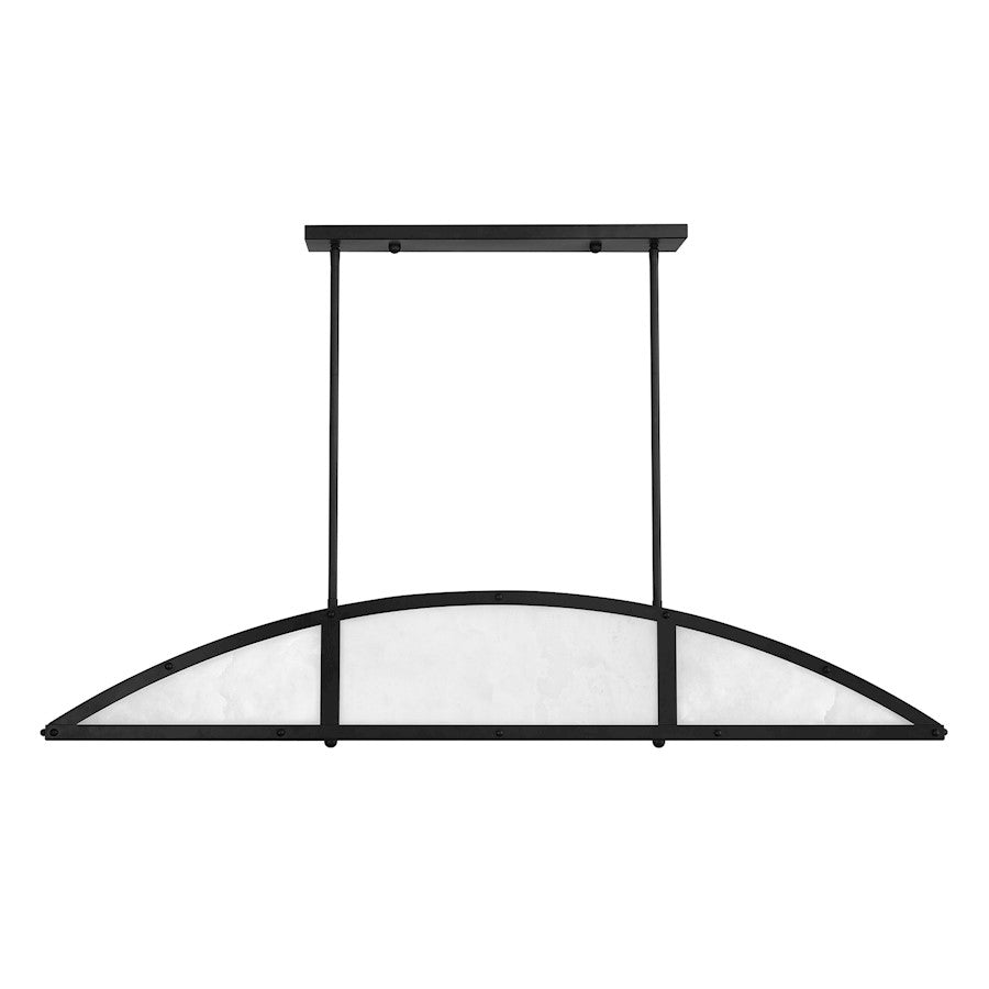 4-Light Linear Chandelier, Matte Black