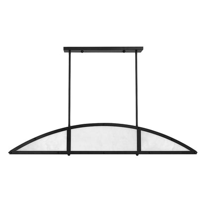 4-Light Linear Chandelier, Matte Black