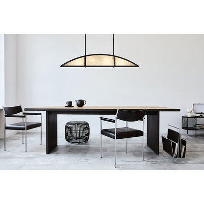 4-Light Linear Chandelier, Matte Black