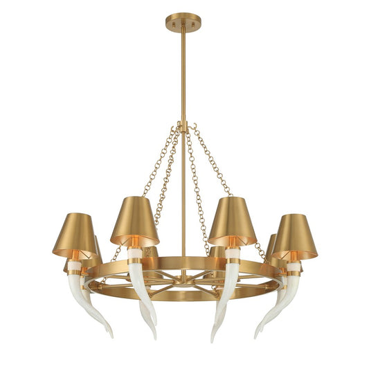 Savoy House Hearne 8 Lt Chandelier, Warm Brass, Warm Brass