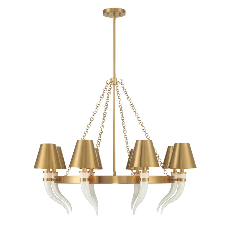 Savoy House Hearne 8 Lt Chandelier, Warm Brass, Warm Brass