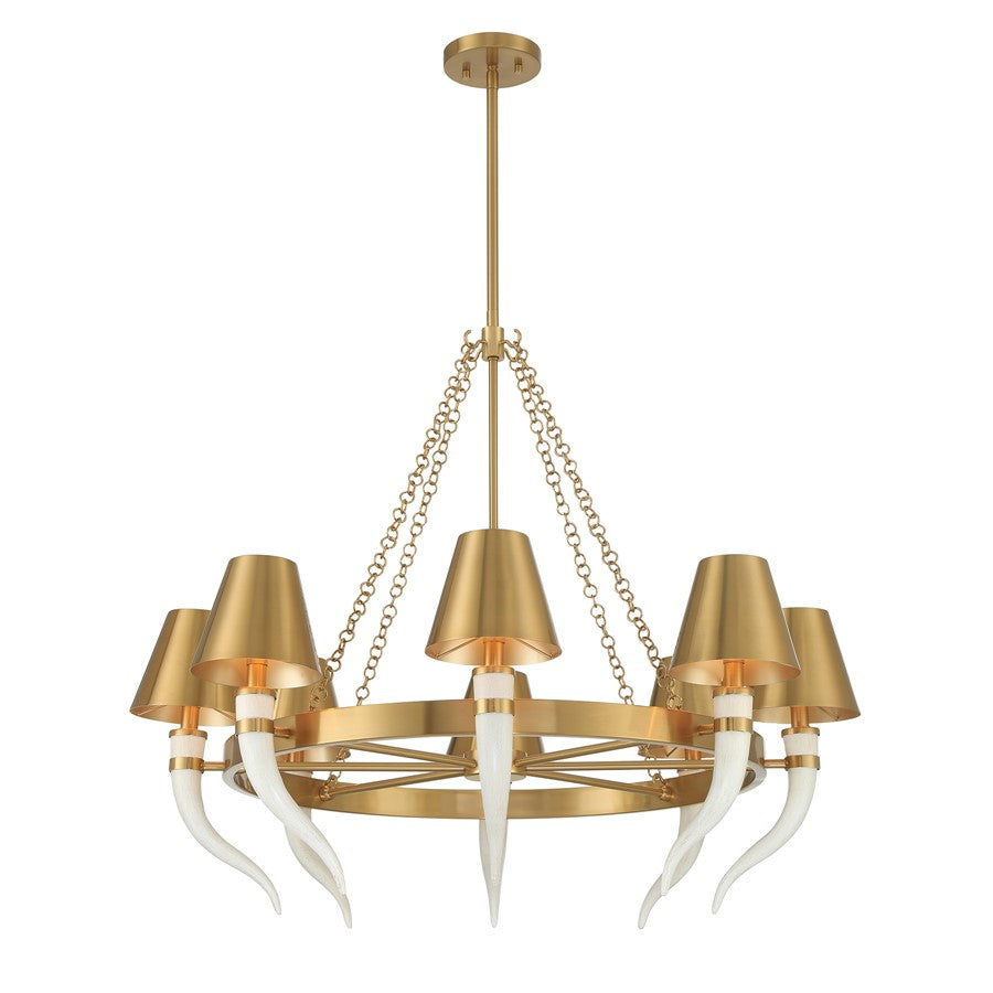 Savoy House Hearne 8 Lt Chandelier, Warm Brass, Warm Brass