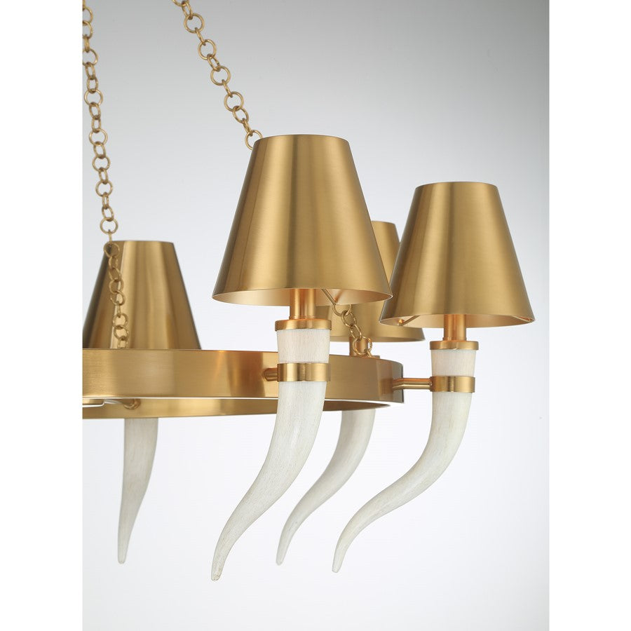 Savoy House Hearne 8 Lt Chandelier, Warm Brass, Warm Brass