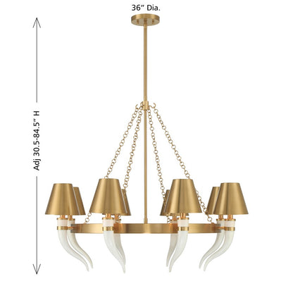 Savoy House Hearne 8 Lt Chandelier, Warm Brass, Warm Brass